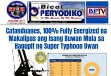 Catanduanes Fully Restores Power One Month After Super Typhoon Uwan