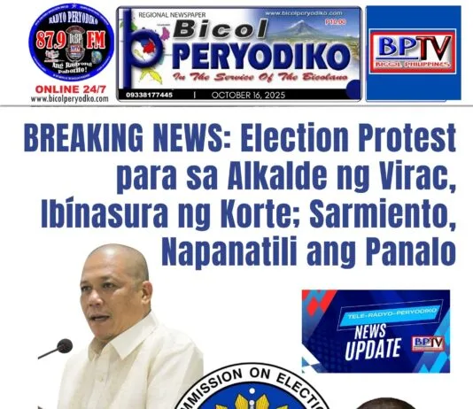 Election Protest for Virac Mayor Dismissed; Sarmiento Retains Victory
