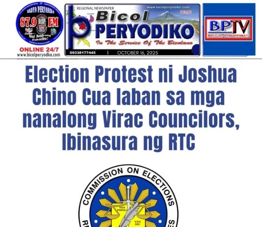 Election Protest of Joshua Chino Cua Against Winning Virac Councilors Dismissed by RTC