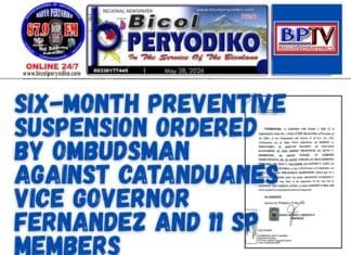 Six-Month Preventive Suspension Ordered by Ombudsman Against Catanduanes Vice Governor Fernandez and SP-11