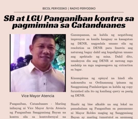 LGU Panganiban, opposes Mining in Catanduanes