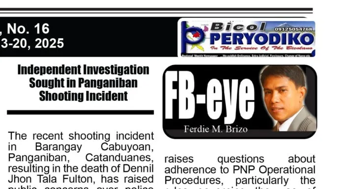 Independent Investigation Sought in Panganiban Shooting Incident