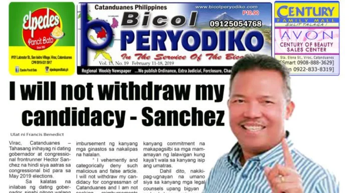 I will not withdraw my candidacy- Sanchez