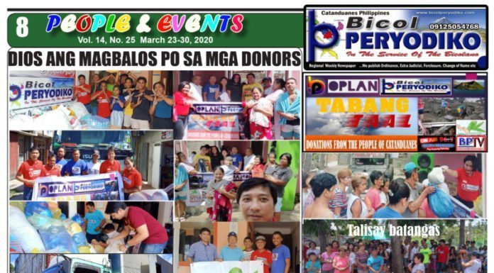 List of donors for “Tabang Taal”