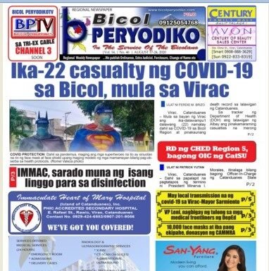 Ika-22 casualty ng COVID-19 sa Bicol, mula sa Virac