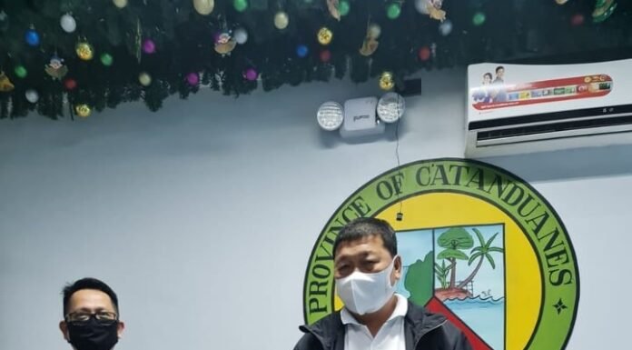 Governor Joseph C. Cua is flanked by President and Chief Executive Officer RJ Eubra of Asia Pacific Renewable Energy Solutions, Inc. (APRES) in one of their meetings to discuss Waste to Energy Project (WTE) for Catanduanes.